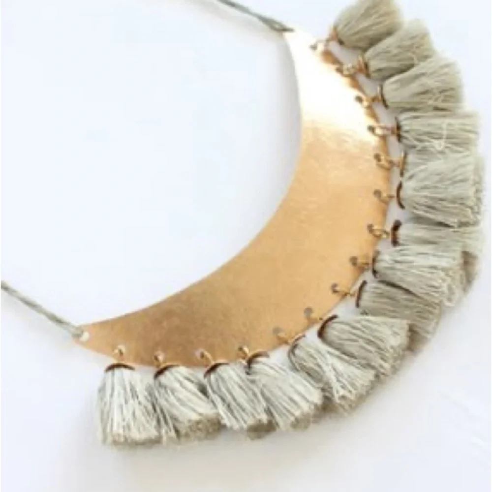 Plunder | Leticia Necklace Gold/Tassels Shabby Chic 20”